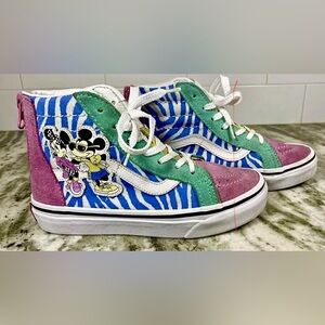 Vans Kids Size 13 Sk8-Hi Zip Shoes Disney 80's Mickey Minnie. Little Kid Retro